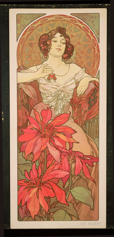 De Edelstenen: Robijn door Alphonse Mucha